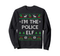 Im Police Elf Funny Cop Dad Ugly Sweatshirt - Aesthetic Graphic for Adults - T-Shirt, Sweatshirt, Hoodie