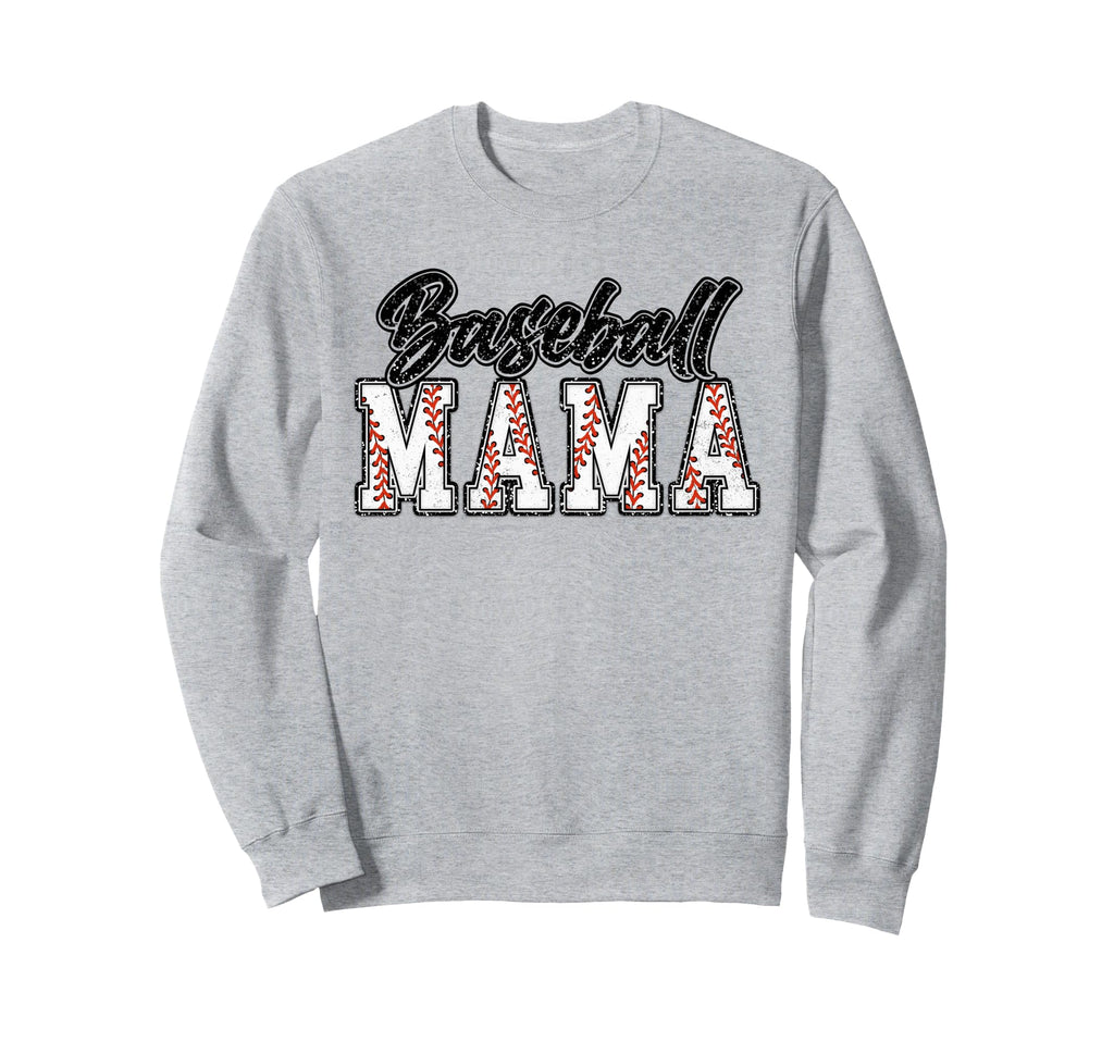 Baseball Mom Groovy Baseball Sweatshirt - Casual Everyday Wear Men Women - T-Shirt, Sweatshirt, Hoodie