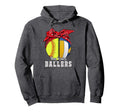 Busy Raising Ballers Softball Hoodie - Casual Everyday Wear for Adults - T-Shirt, Sweatshirt, Hoodie