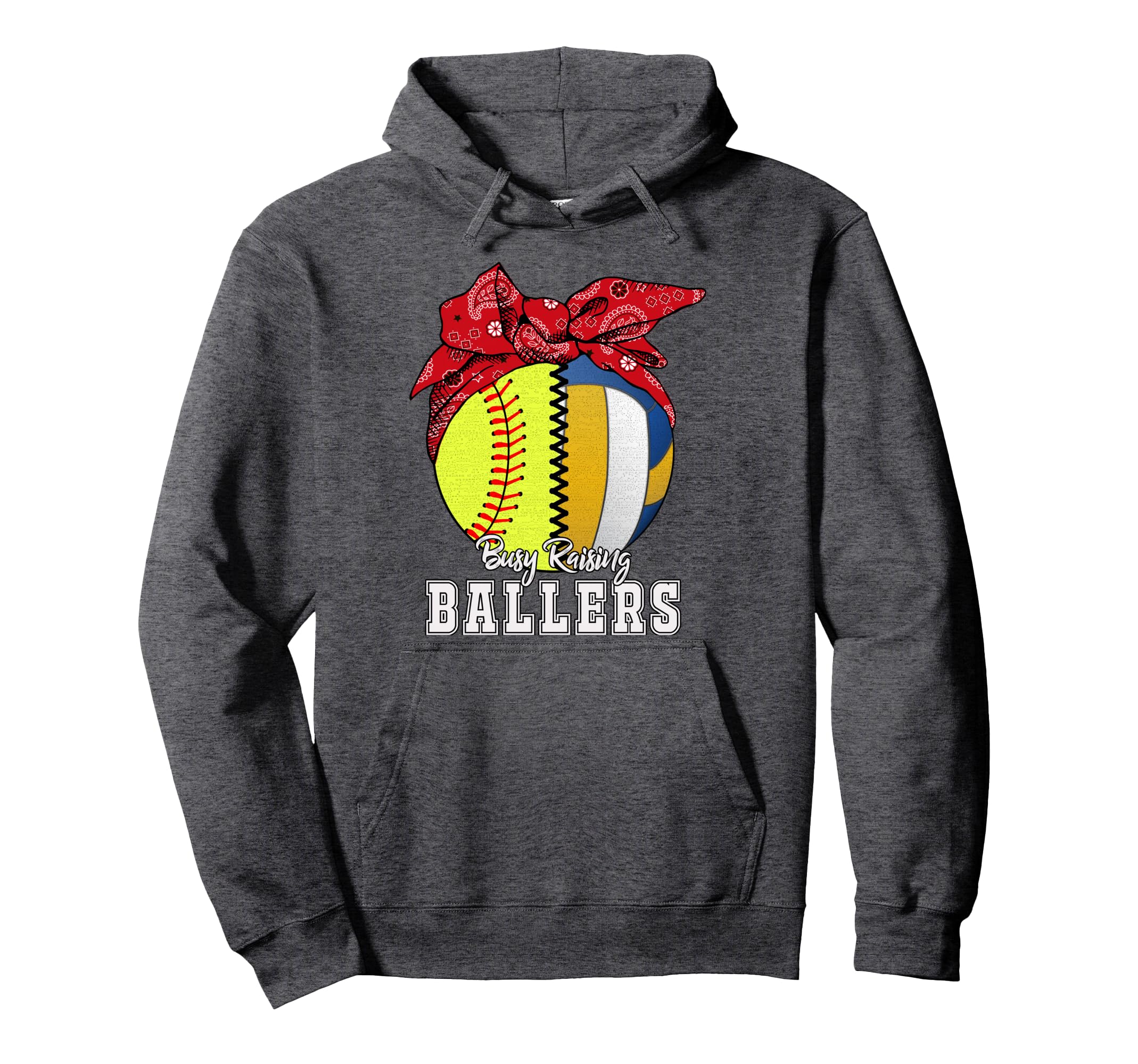 Busy Raising Ballers Softball Hoodie - Casual Everyday Wear for Adults - T-Shirt, Sweatshirt, Hoodie