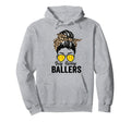 Busy Raising Ballers Softball Messy Hoodie - Casual Everyday Wear Unisex - T-Shirt, Sweatshirt, Hoodie