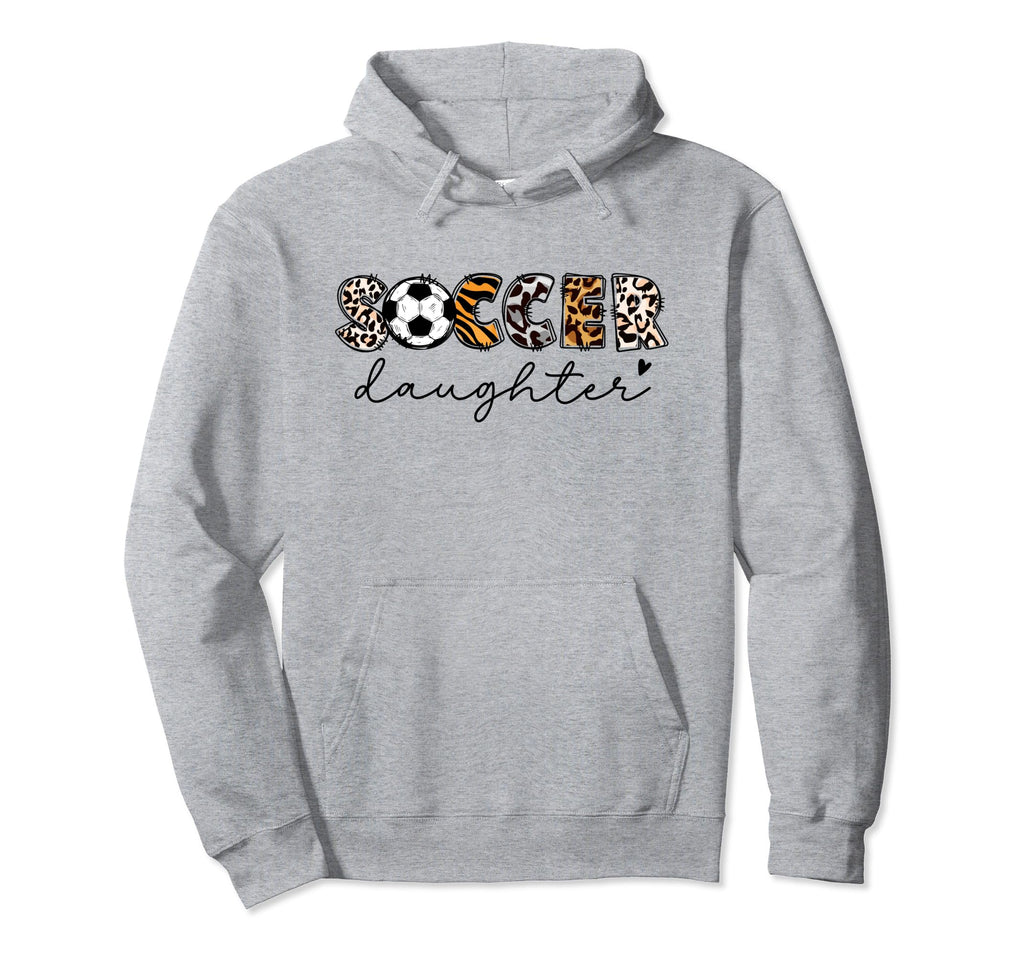 Soccer Daughter Leopard Family Matching Hoodie - Trendy Graphic Unisex - T-Shirt, Sweatshirt, Hoodie