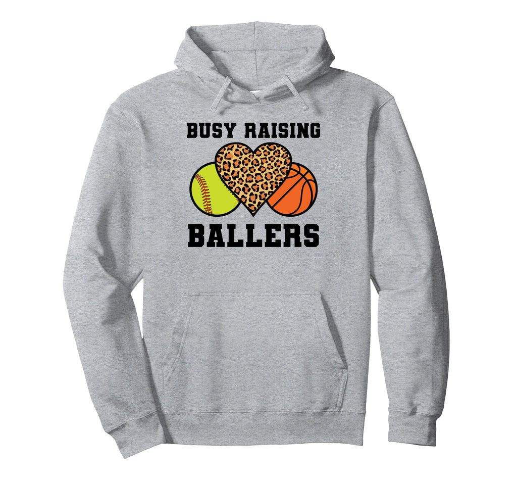 Busy Raising Ballers Softball Hoodie - Custom Art Print for Adults - T-Shirt, Sweatshirt, Hoodie