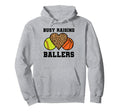 Busy Raising Ballers Softball Hoodie - Custom Art Print for Adults - T-Shirt, Sweatshirt, Hoodie