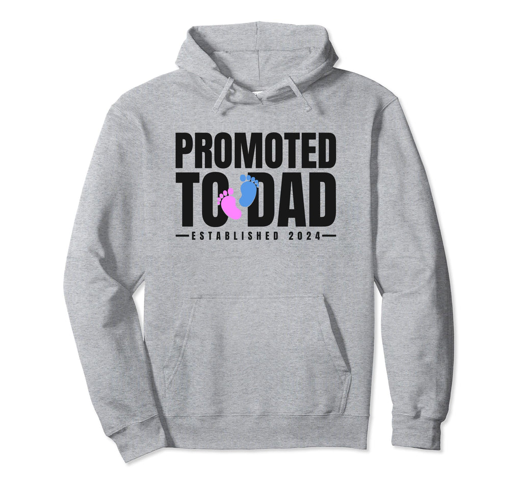 Promoted To Dad Established 2024 New Hoodie - Novelty Apparel for Adults - T-Shirt, Sweatshirt, Hoodie