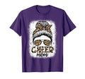 Messy Bun Cheer Mom Leopard T-Shirt - Casual Everyday Wear Men Women - T-Shirt, Sweatshirt, Hoodie