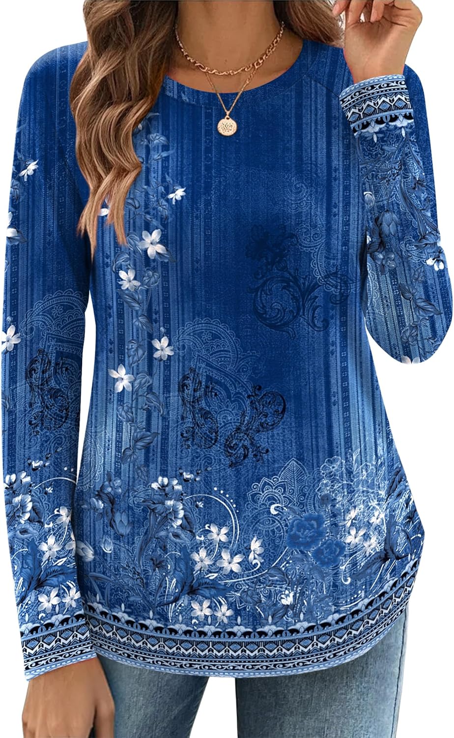 For Women Crew Neck Casual Fall Fashion Blouses Basic - Adult & Kids T-Shirts, Sweatshirts & Hoodies apparel design preview 1