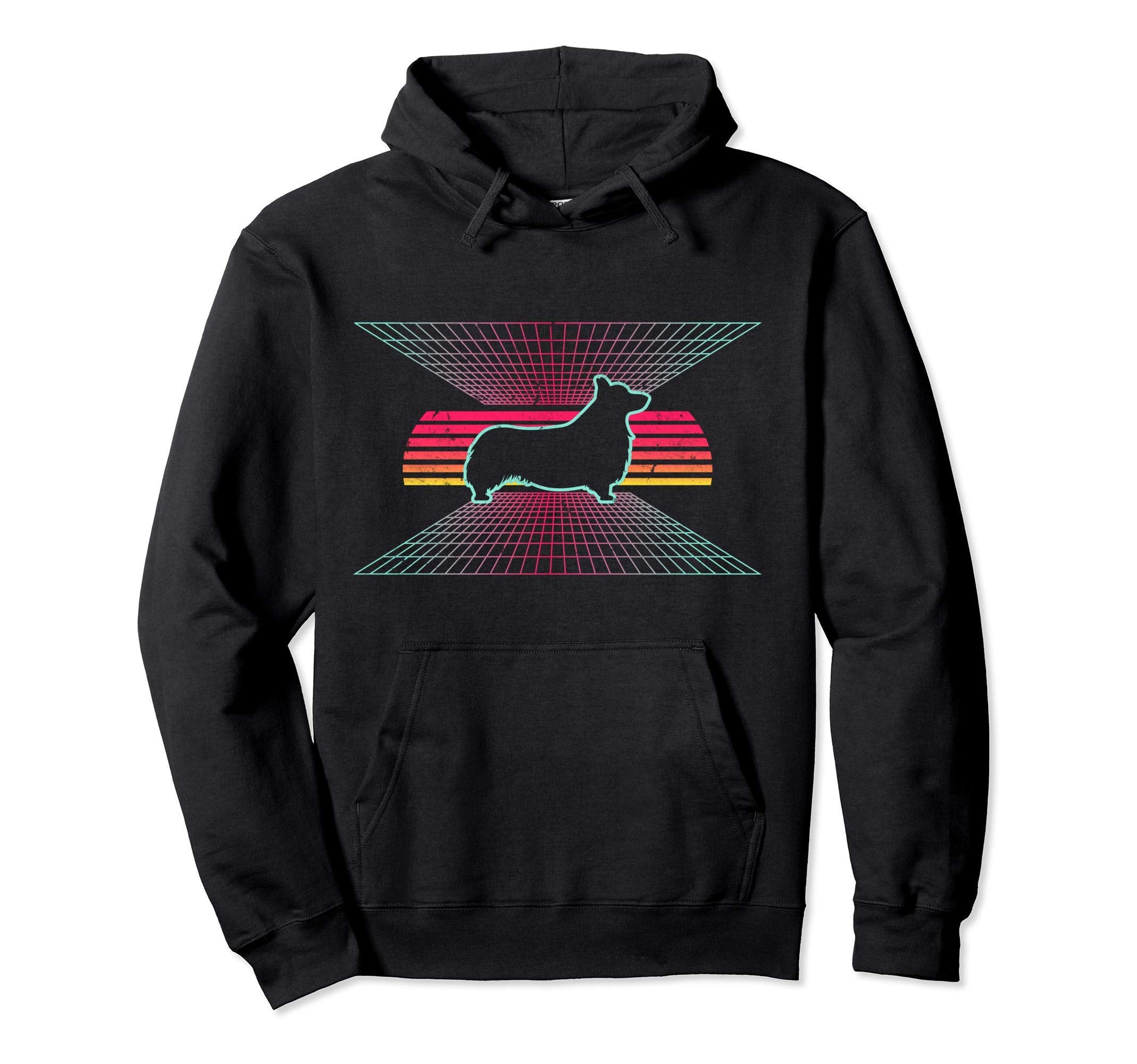 Corgi Pembroke Welsh 80S Mom Dog Dad Hoodie - Minimalist Print for Adults - T-Shirt, Sweatshirt, Hoodie