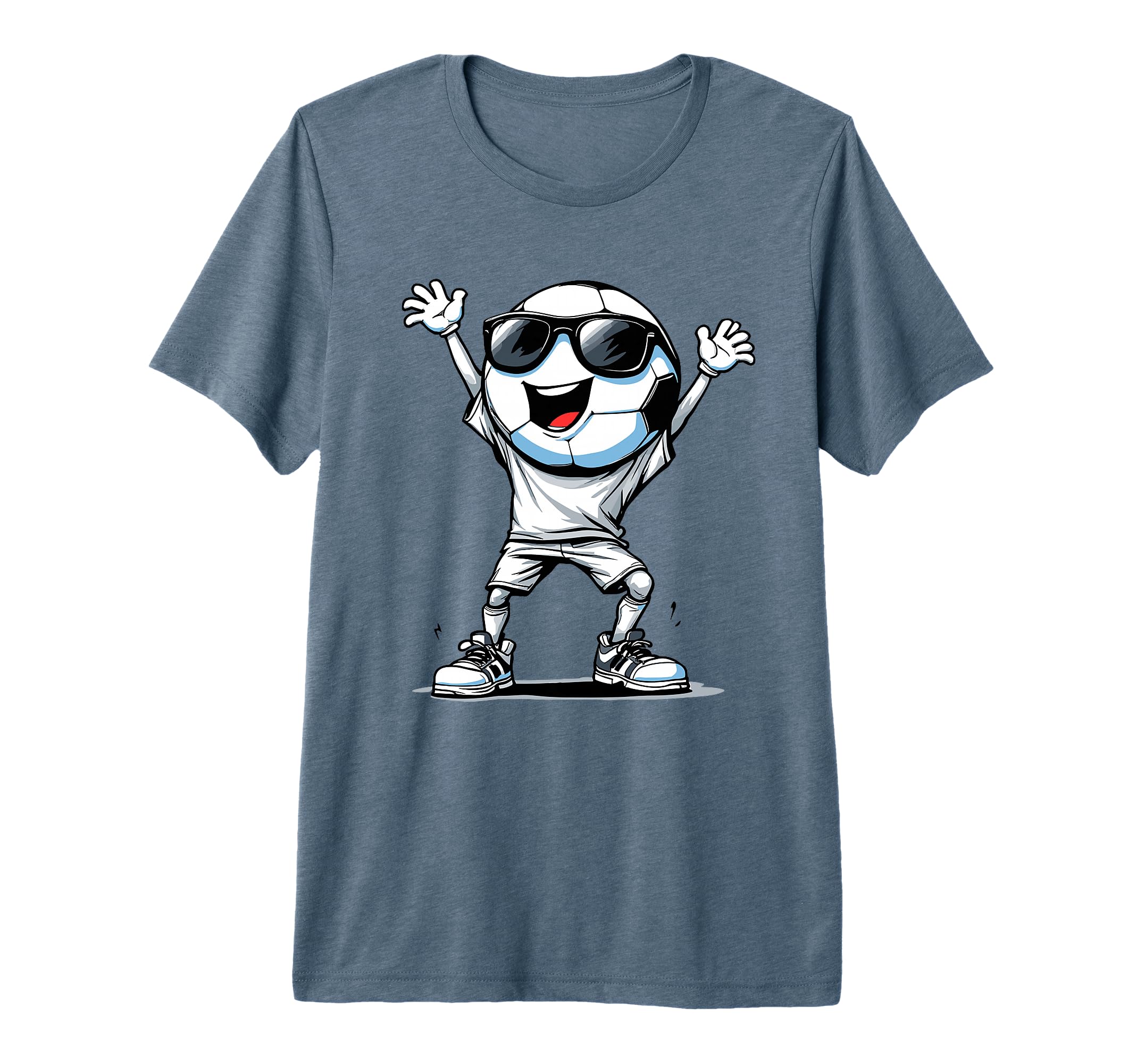 Soccer Ball Cartoon Funny Football T-Shirt - Minimalist Print for Adults - T-Shirt, Sweatshirt, Hoodie