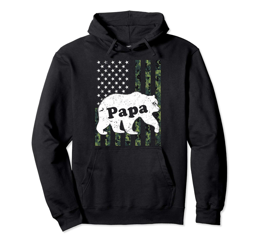 Mens Papa Bear Camouflage Usa Hoodie - Streetwear Style for Adults - T-Shirt, Sweatshirt, Hoodie