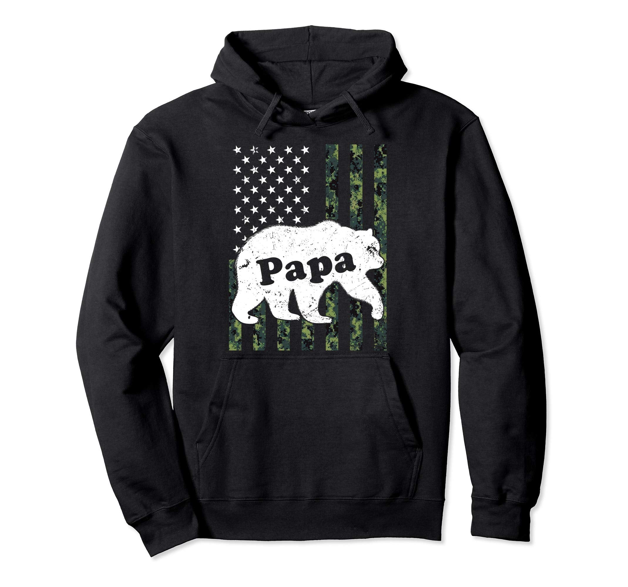 Mens Papa Bear Camouflage Usa Hoodie - Streetwear Style for Adults - T-Shirt, Sweatshirt, Hoodie