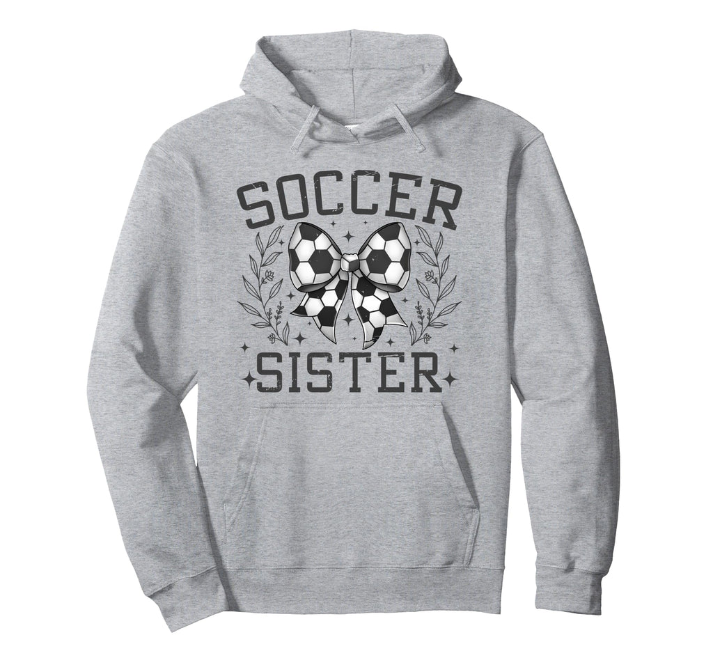 Coquette Bow Soccer Sister Game Day Hoodie - Fun Novelty Design for Adults - T-Shirt, Sweatshirt, Hoodie