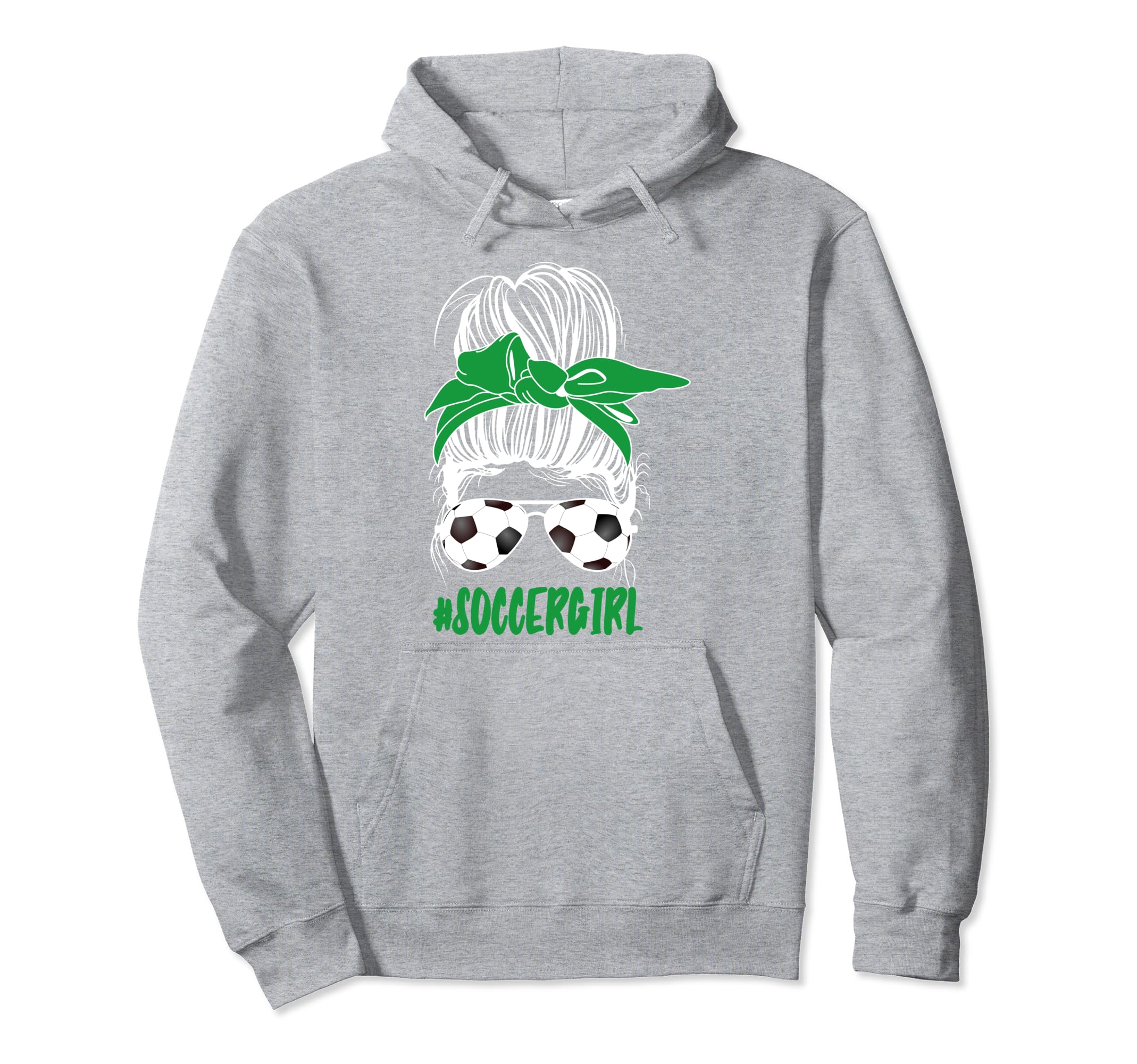 Messy Bun Soccer Glasses Game Mothers Day Hoodie - Graphic Print Unisex - T-Shirt, Sweatshirt, Hoodie