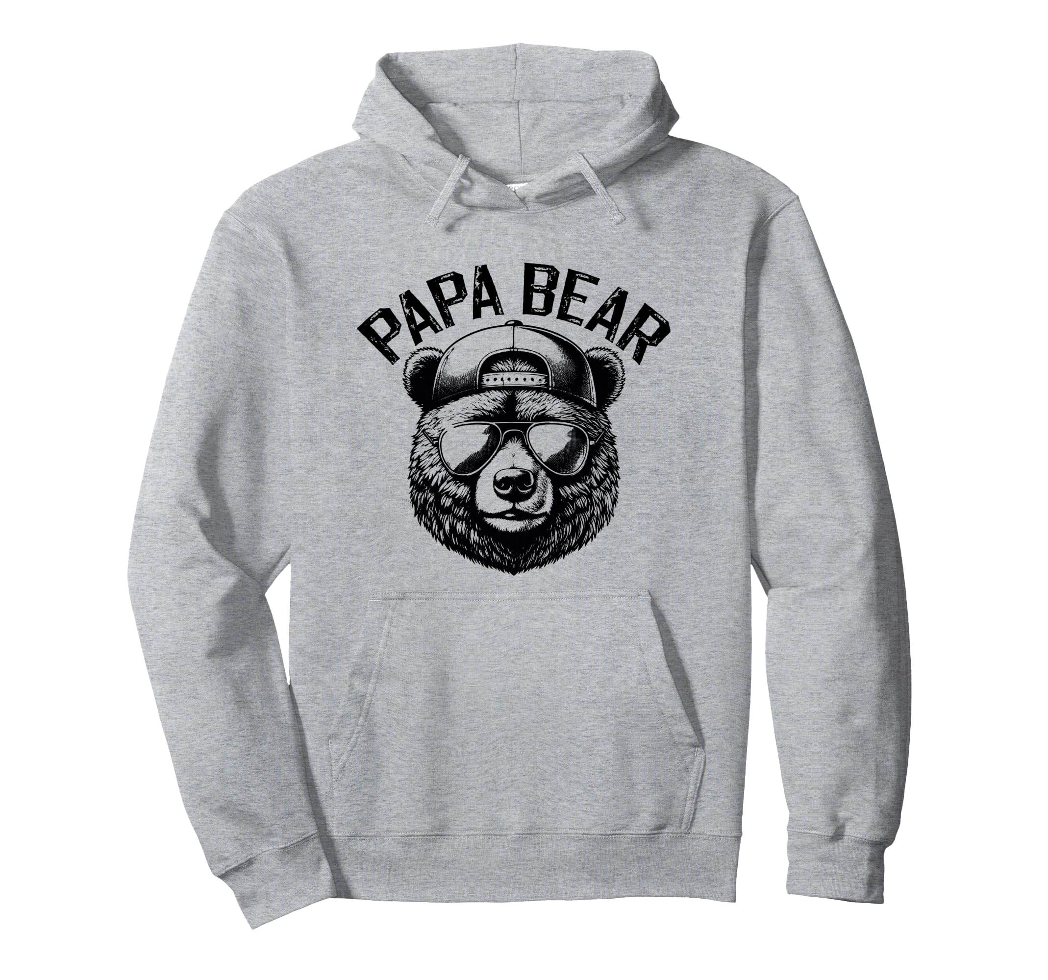 Papa Bear Face Grizzly Fathers Day Hoodie - Streetwear Style for Adults - T-Shirt, Sweatshirt, Hoodie