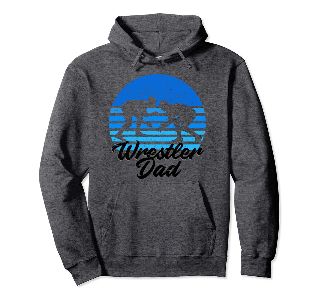 Wrestler Wrestling Dad Distressed Fan Hoodie - Custom Art Print Unisex - T-Shirt, Sweatshirt, Hoodie
