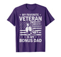 My Favorite Veteran Is My Bonus Dad T-Shirt - Aesthetic Graphic Men Women - T-Shirt, Sweatshirt, Hoodie