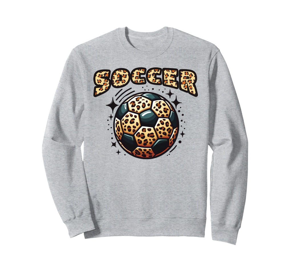 Soccer Ball Leopard Sweatshirt - Trendy Graphic Unisex - T-Shirt, Sweatshirt, Hoodie