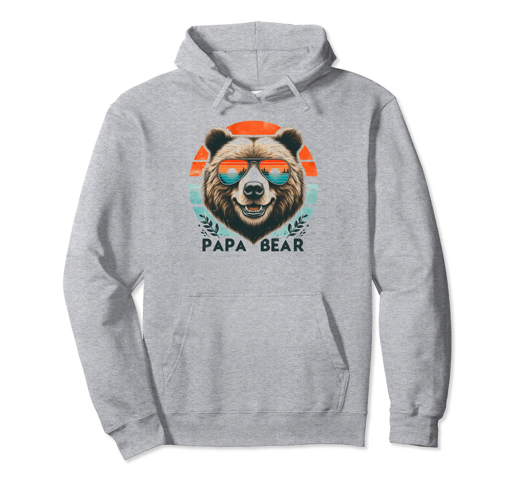 Papa Bear Sunglasses Funny Bear Dad Hoodie - Fun Novelty Design for Adults - T-Shirt, Sweatshirt, Hoodie