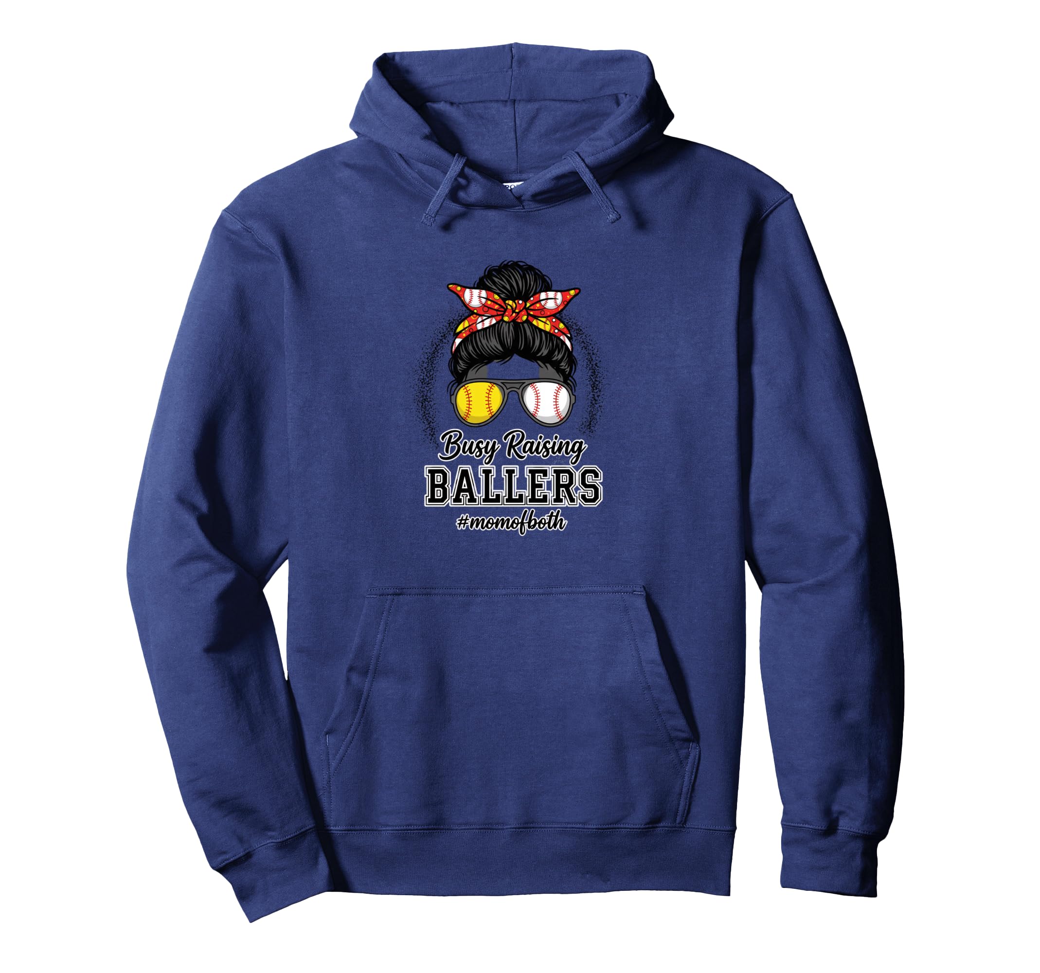 Mom Busy Raising Ballers Mom Both Hoodie - Trendy Graphic Men Women - T-Shirt, Sweatshirt, Hoodie