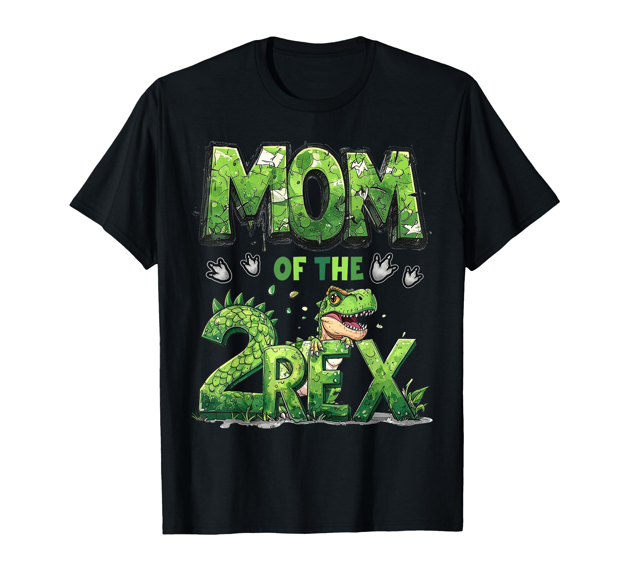 Mom Two Rex Birthday Dinosaur Family T-Shirt - Aesthetic Graphic Unisex - T-Shirt, Sweatshirt, Hoodie