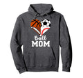 Ball Mom Funny Soccer Football Baseball Hoodie - Trendy Graphic Unisex - T-Shirt, Sweatshirt, Hoodie