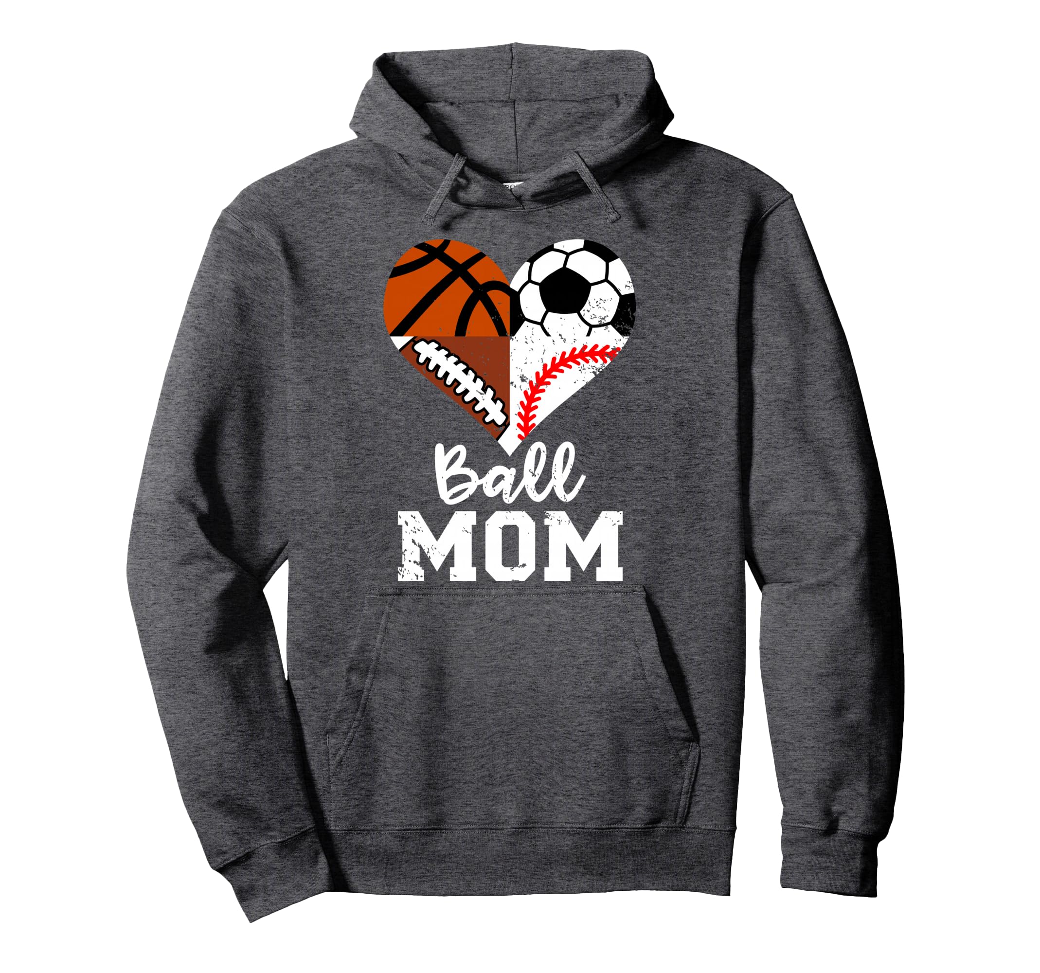 Ball Mom Funny Soccer Football Baseball Hoodie - Trendy Graphic Unisex - T-Shirt, Sweatshirt, Hoodie
