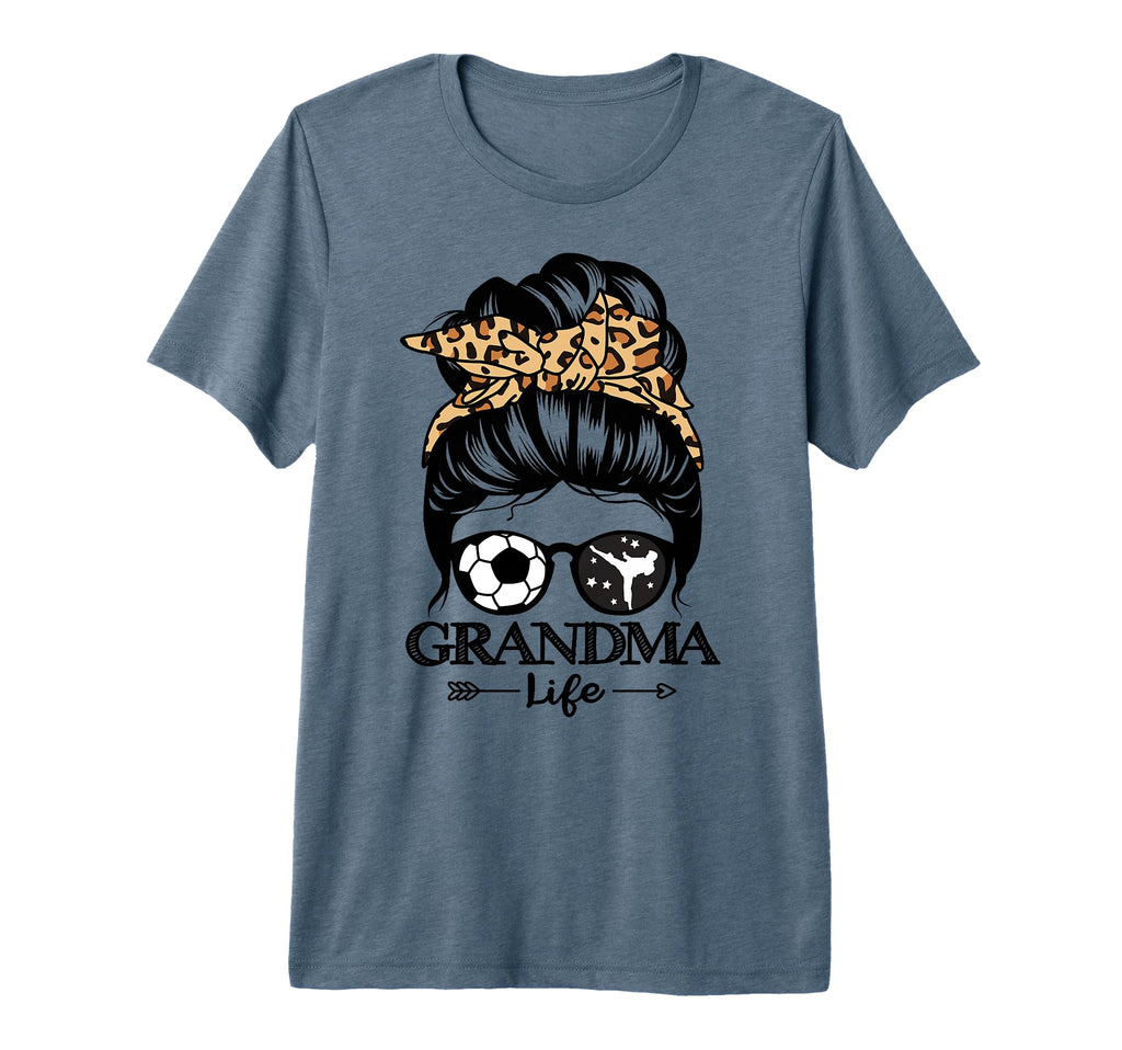 Grandma Life Messy Bun Hair Funny Soccer T-Shirt - Graphic Print Unisex - T-Shirt, Sweatshirt, Hoodie