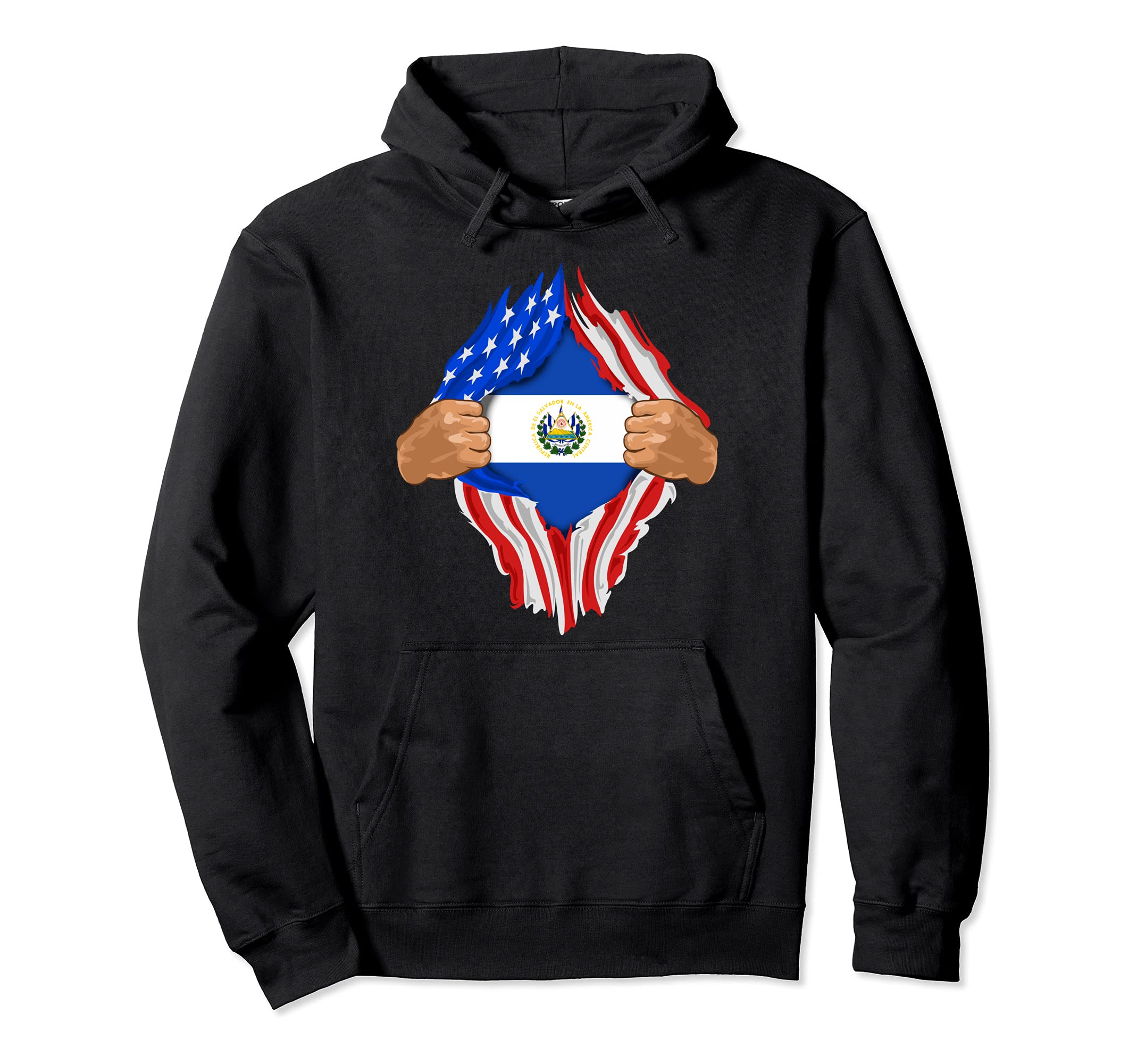 Salvadoran Blood Inside Me El Salvador Hoodie - Minimalist Print Men Women - T-Shirt, Sweatshirt, Hoodie
