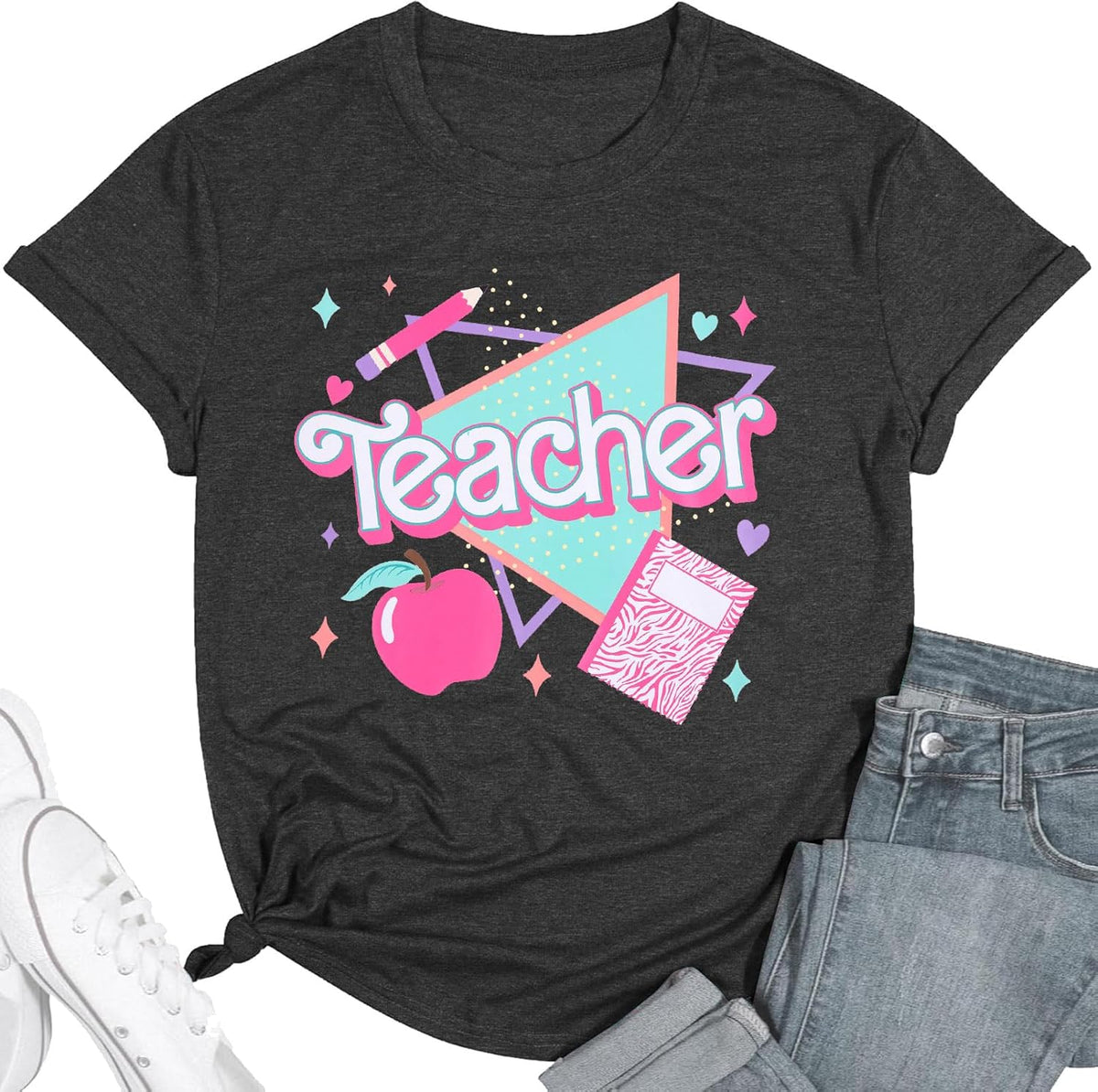 Teacher for Women Vintage 80s 90s Life Back to School - Adult & Kids T-Shirts, Sweatshirts & Hoodies apparel design preview 1