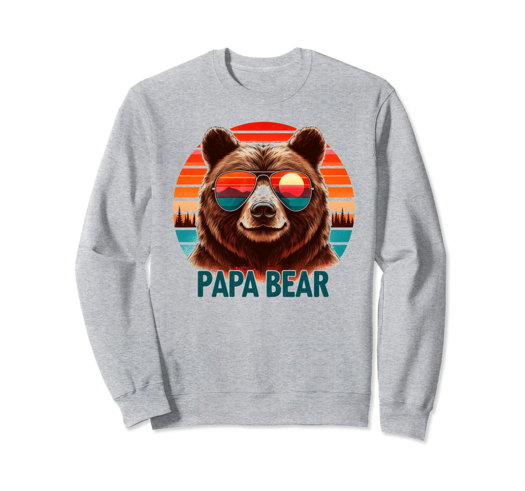 Papa Bear Sunglasses Funny Bear Dad Sweatshirt - Trendy Graphic for Adults - T-Shirt, Sweatshirt, Hoodie