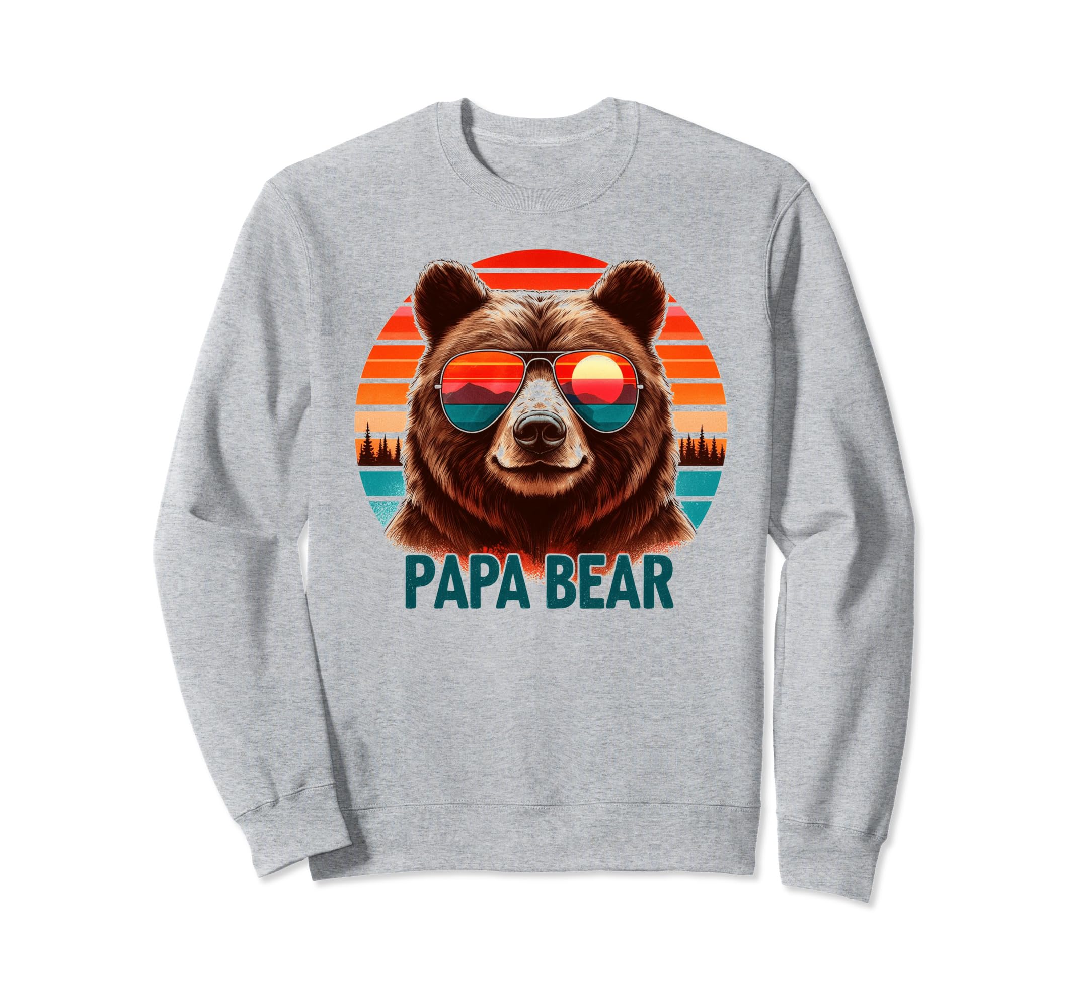 Papa Bear Sunglasses Funny Bear Dad Sweatshirt - Trendy Graphic for Adults - T-Shirt, Sweatshirt, Hoodie