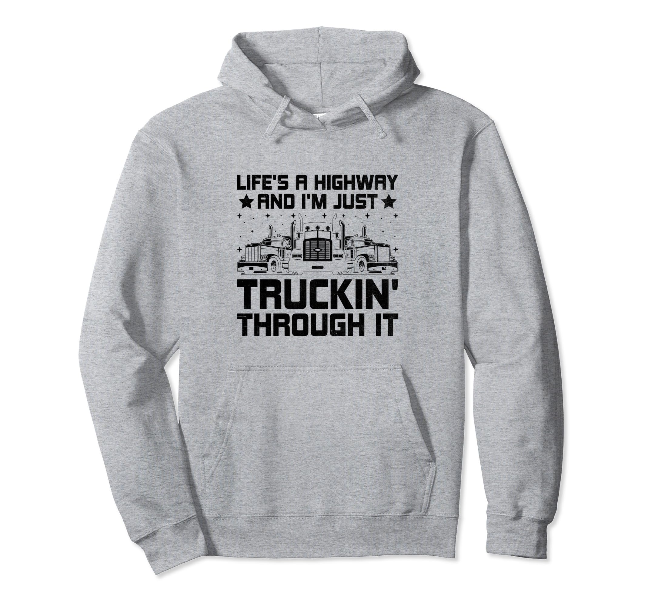 Trucker Driving Dad Trucker Father Truck Hoodie - Trendy Graphic Unisex - T-Shirt, Sweatshirt, Hoodie
