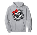 Soccer Little Sister Biggest Fan Bow Hoodie - Minimalist Print Unisex - T-Shirt, Sweatshirt, Hoodie