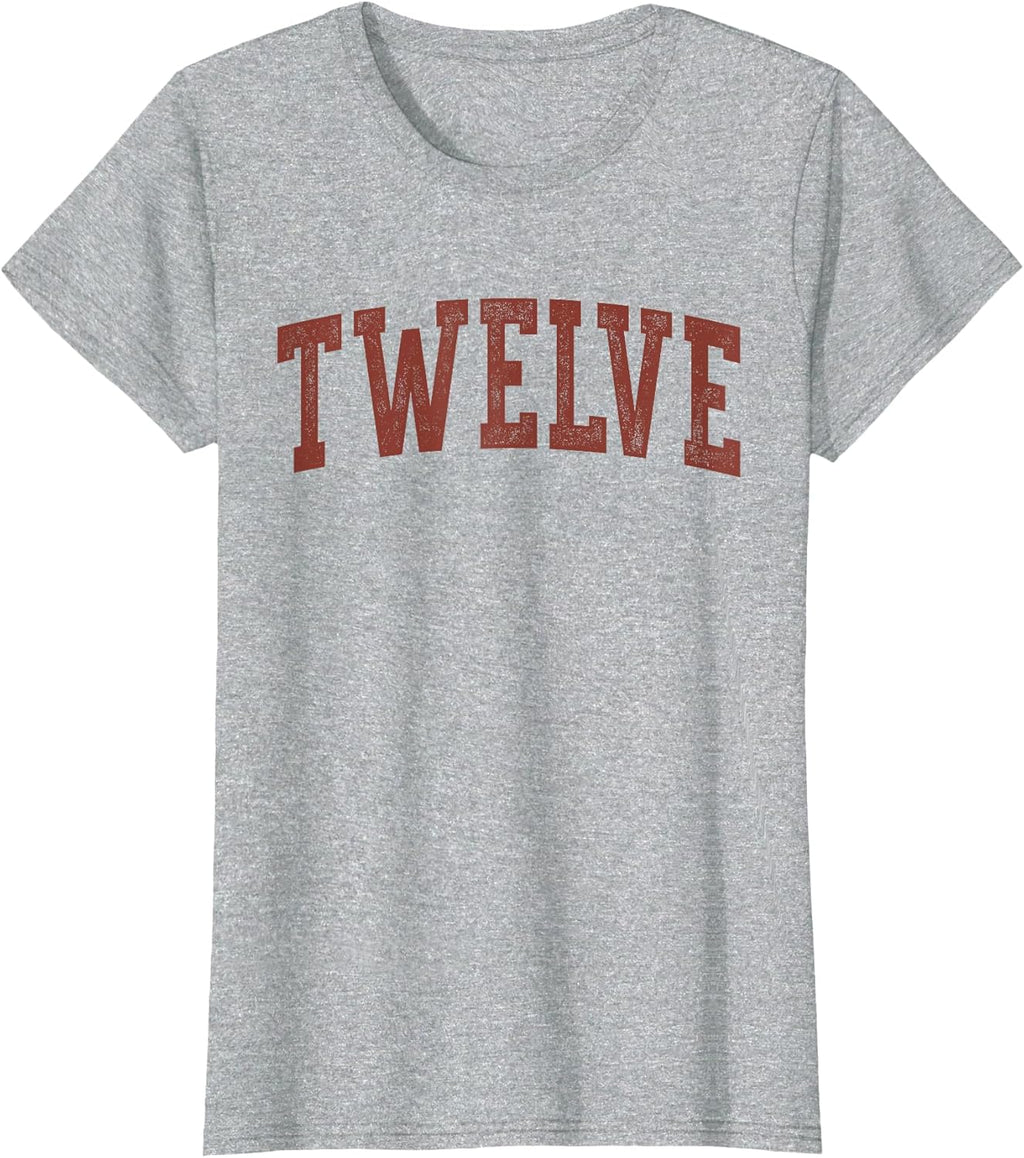 Twelve Minimalist 12th Birthday Design 12-Year-Old - Adult & Kids T-Shirts, Sweatshirts & Hoodies apparel design preview 1