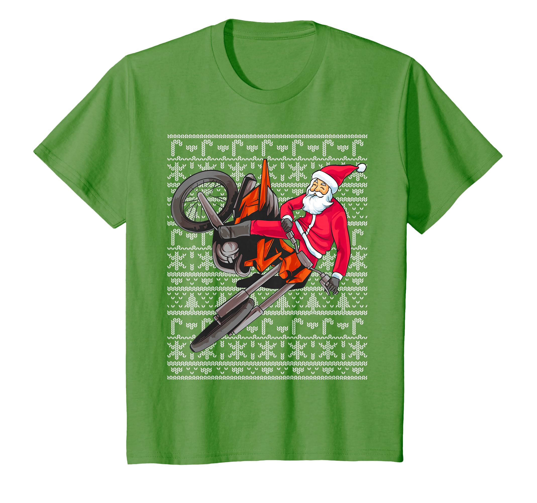 Motocross Santa Claus Ugly Dirt Bike Dad T-Shirt - Graphic Print Men Women - T-Shirt, Sweatshirt, Hoodie