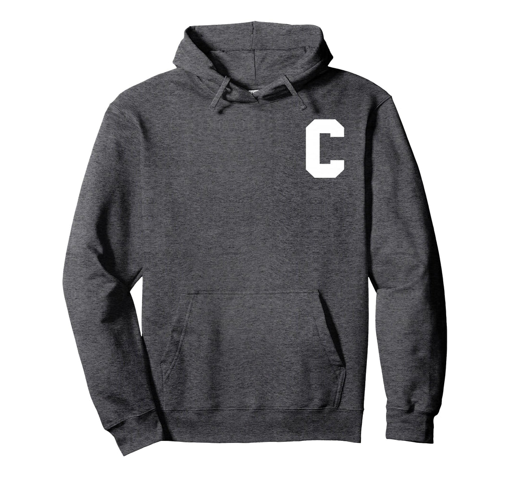 Sports Team Captain Letter C Hoodie - Aesthetic Graphic for Adults - T-Shirt, Sweatshirt, Hoodie