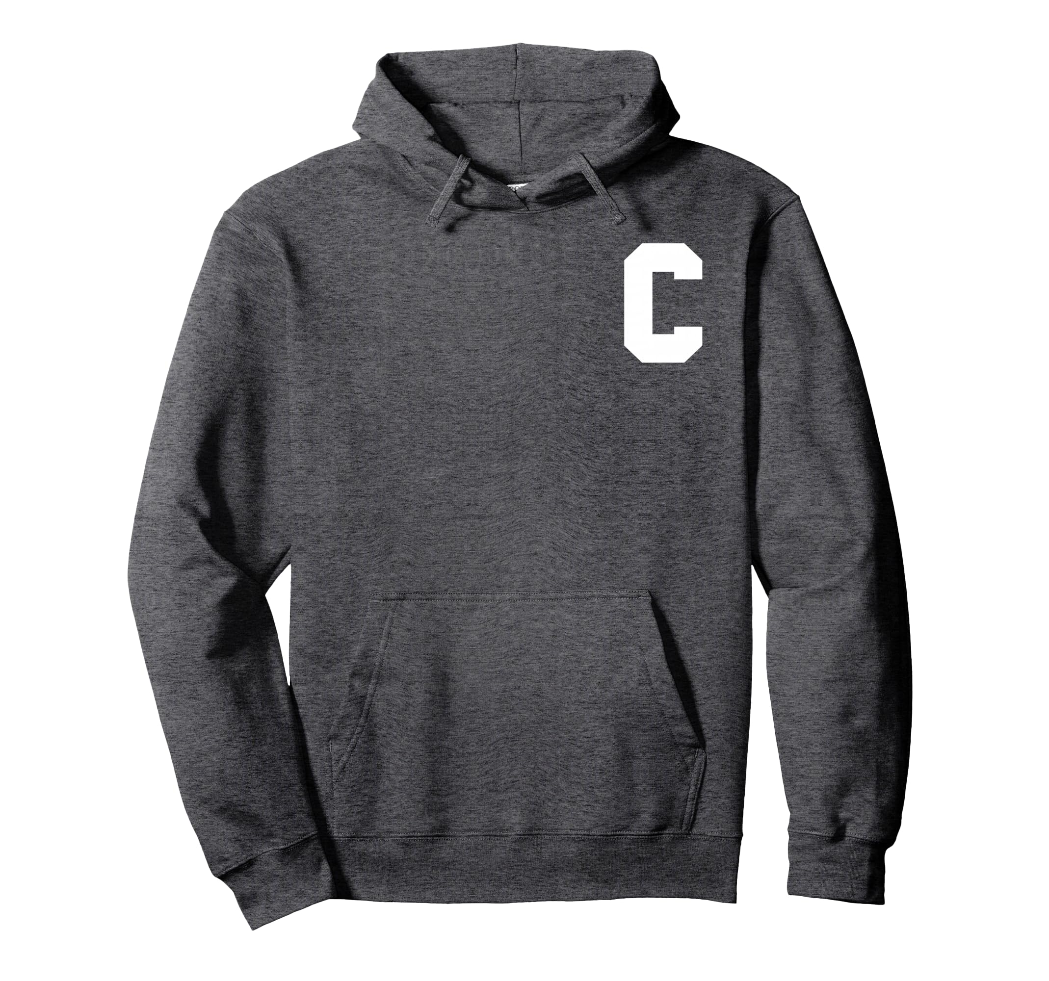 Sports Team Captain Letter C Hoodie - Aesthetic Graphic for Adults - T-Shirt, Sweatshirt, Hoodie