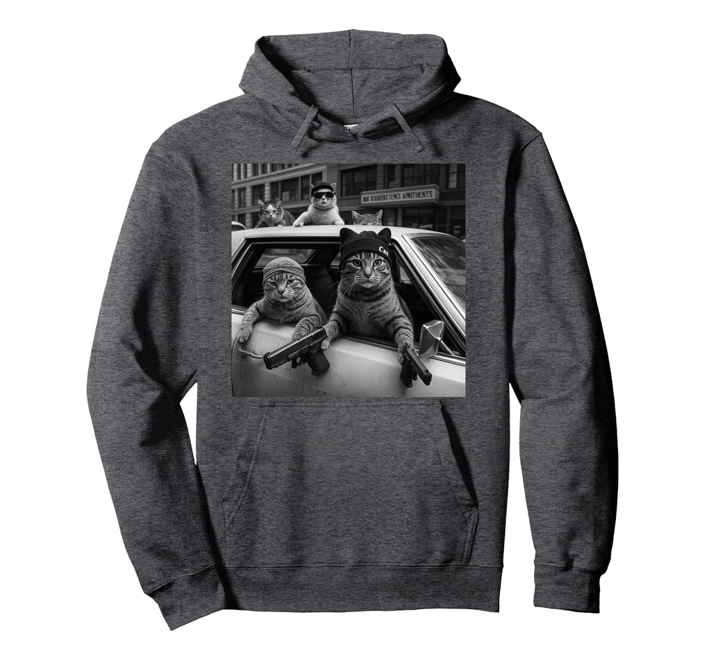 Funny Gangster Cats Lover Cat Street Hoodie - Unique Graphic Unisex - T-Shirt, Sweatshirt, Hoodie