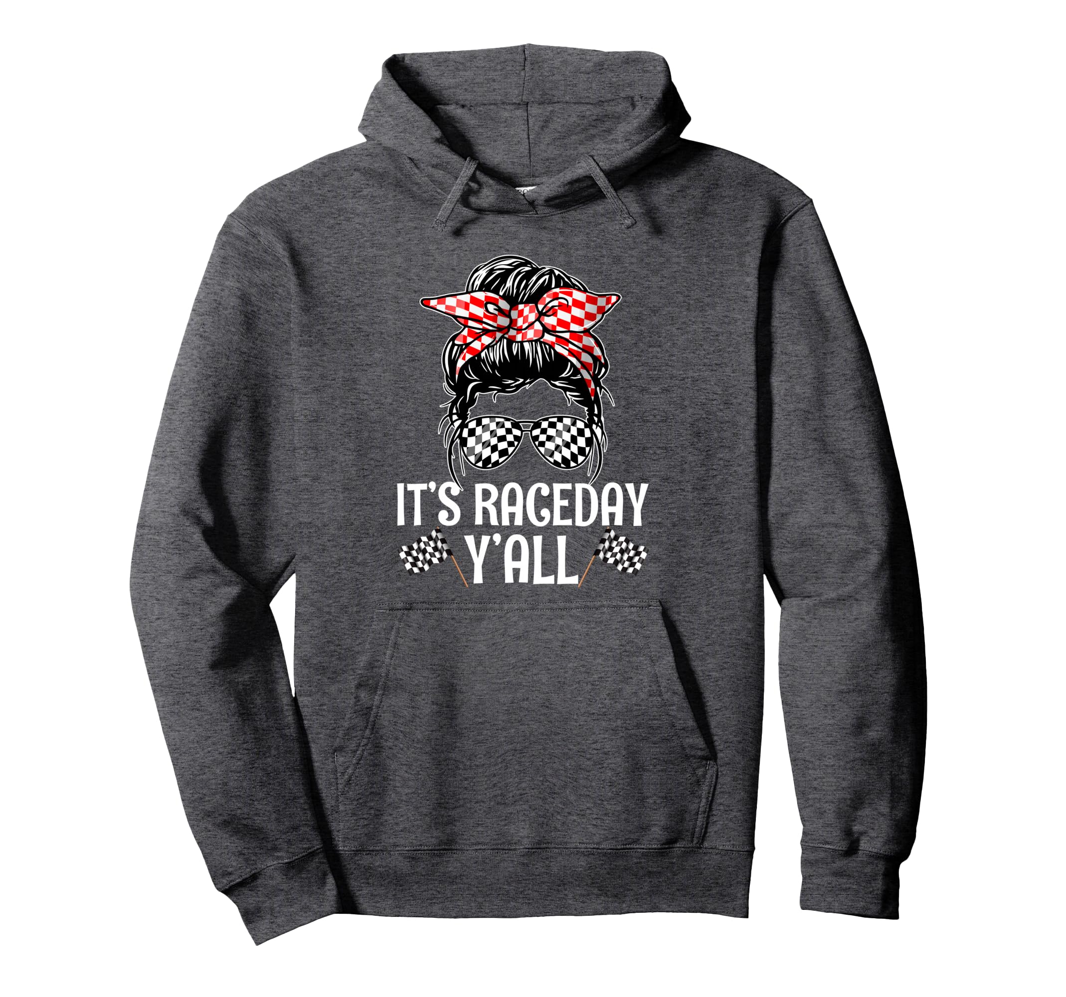 Its Race Day Yall Checkered Flag Hoodie - Minimalist Print Men Women - T-Shirt, Sweatshirt, Hoodie