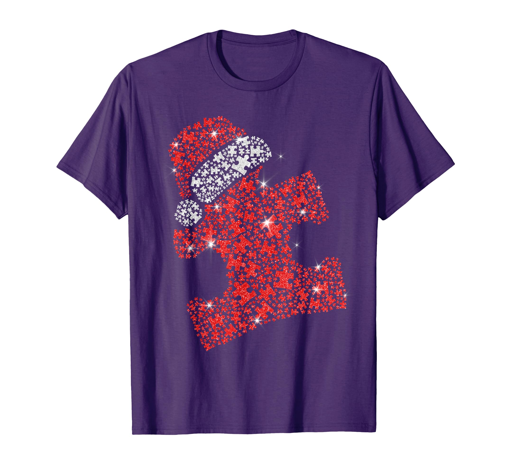 Puzzle Piece Santa Hat Autism T-Shirt - Streetwear Style for Adults - T-Shirt, Sweatshirt, Hoodie