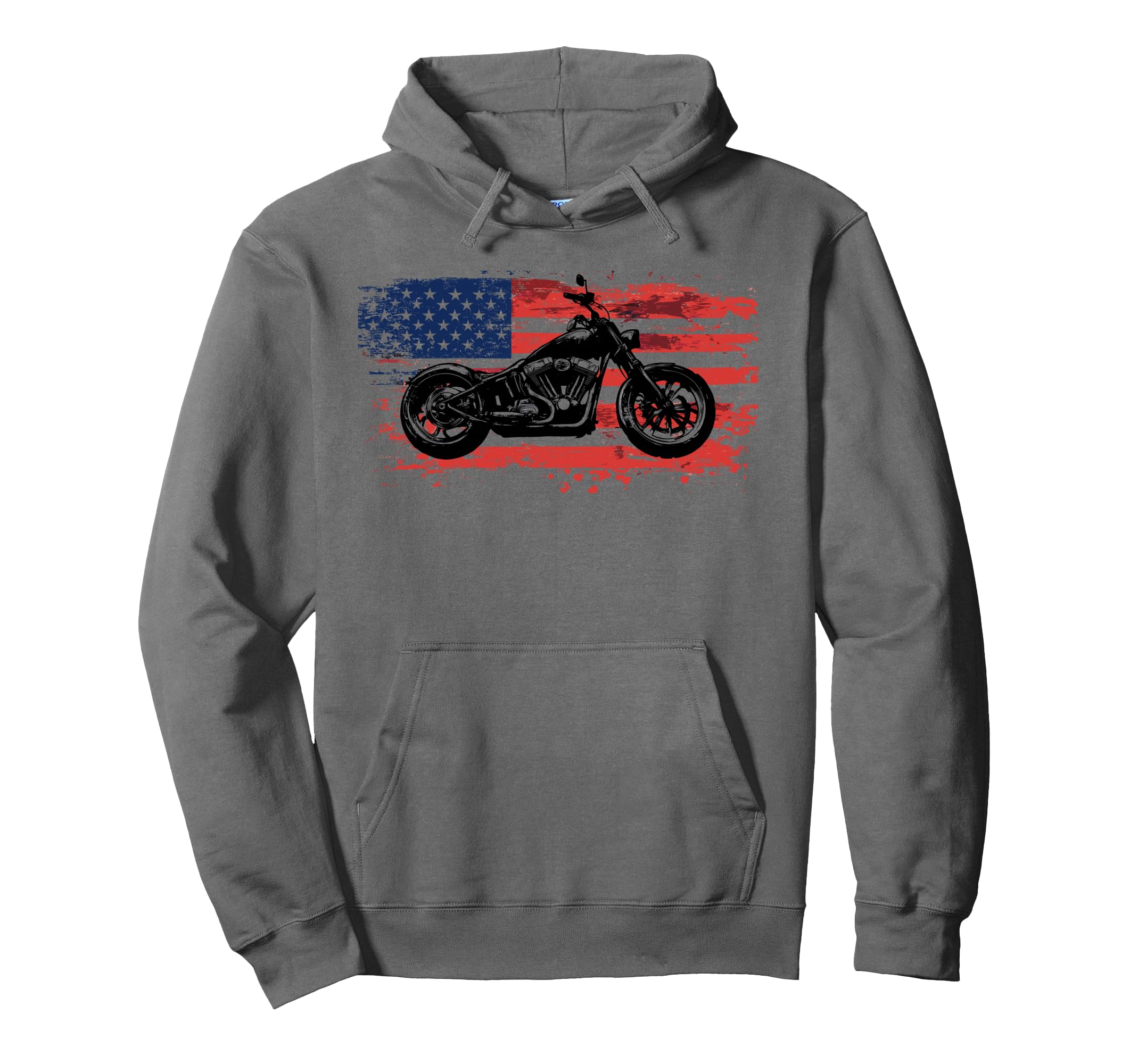 Motorcycle Biker Motorcycle Us Flag 4Th Hoodie - Trendy Graphic for Adults - T-Shirt, Sweatshirt, Hoodie