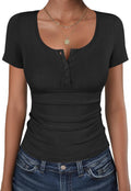 Womens Short Sleeve Henley Ribbed Slim Fitted Summer - Adult & Kids T-Shirts, Sweatshirts & Hoodies apparel design preview 1