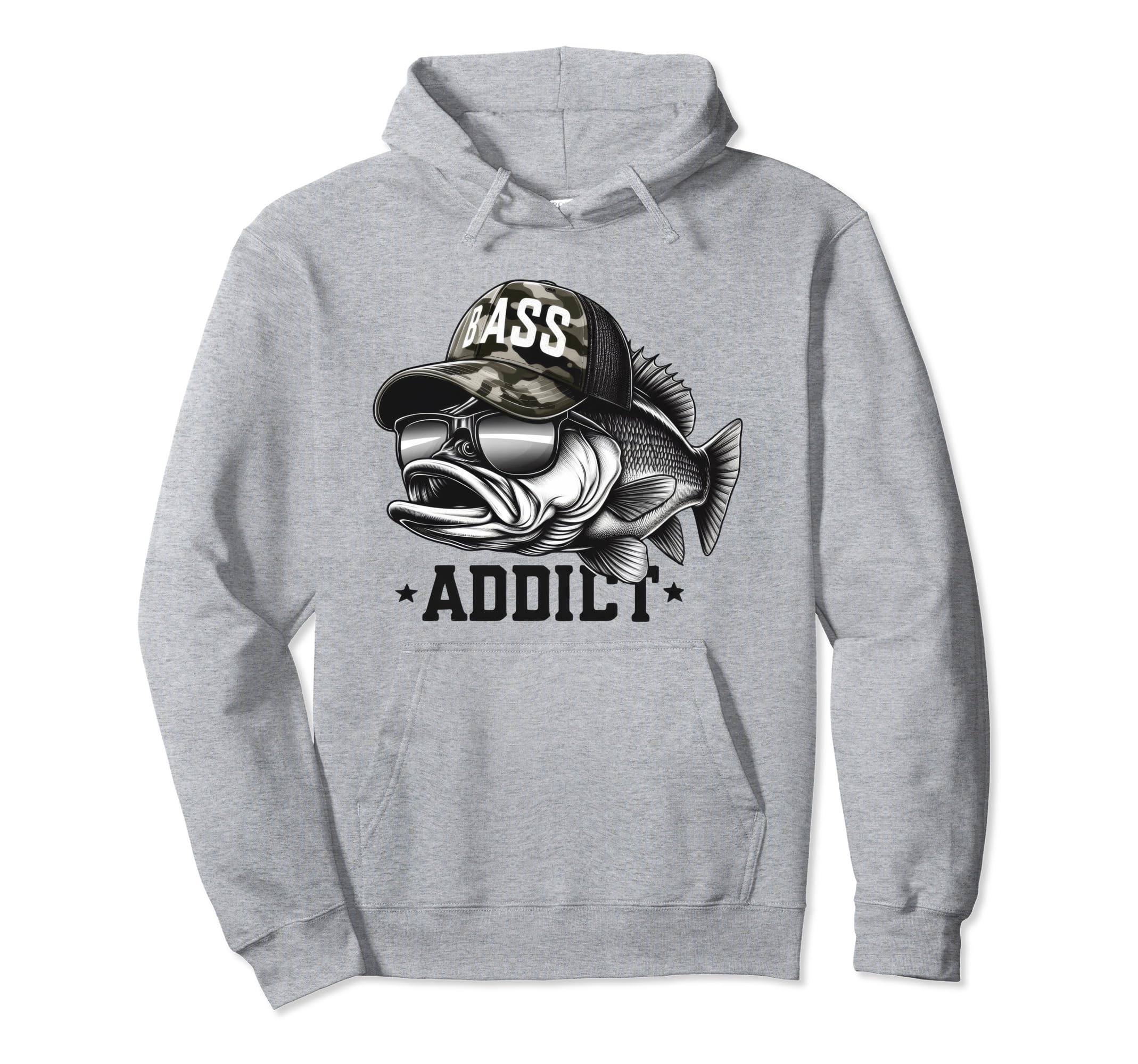 Bass Fish Dad Papa Camo Trucker Hat Hoodie - Aesthetic Graphic for Adults - T-Shirt, Sweatshirt, Hoodie