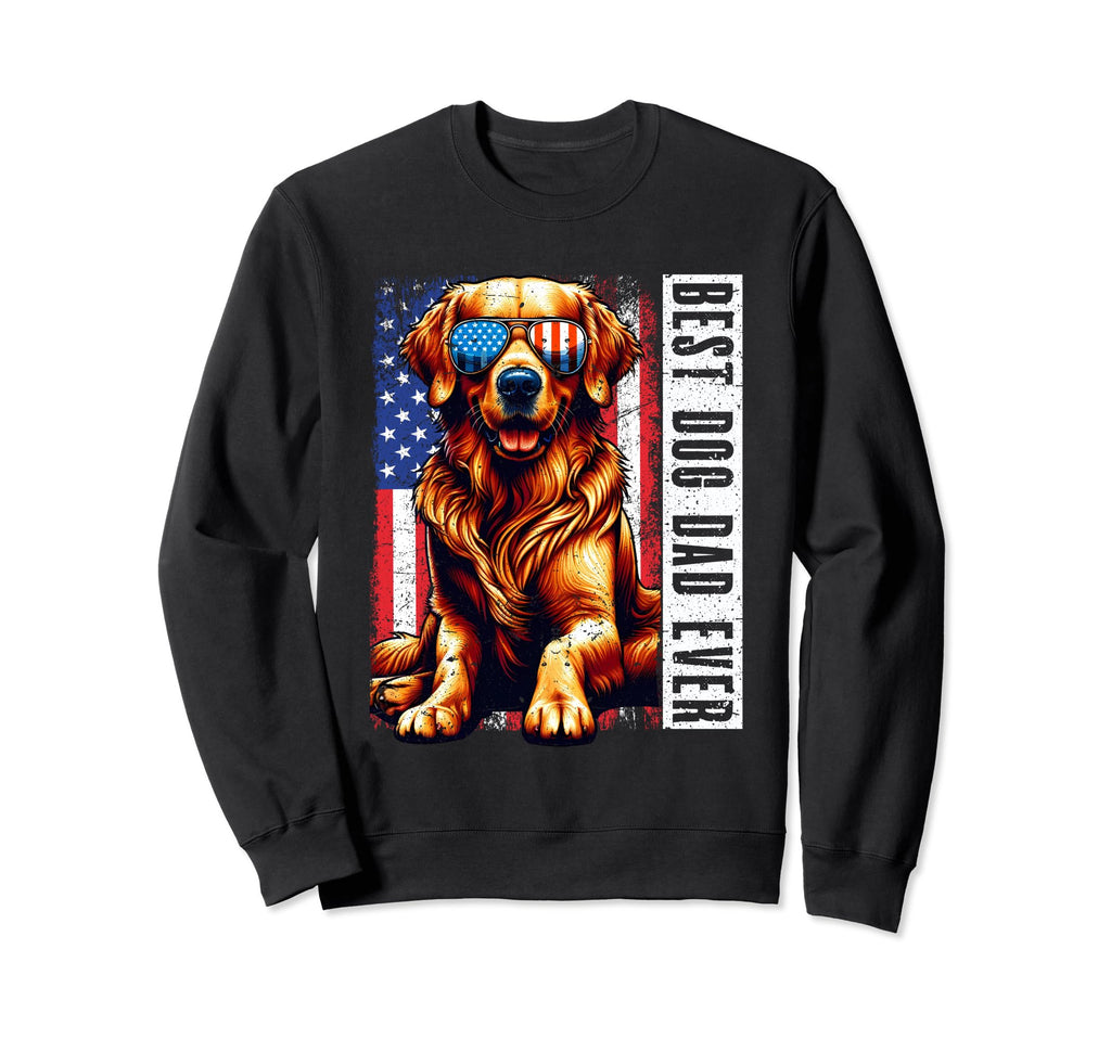 Golden Retriever Best Dog Dad Ever Sweatshirt - Minimalist Print Unisex - T-Shirt, Sweatshirt, Hoodie