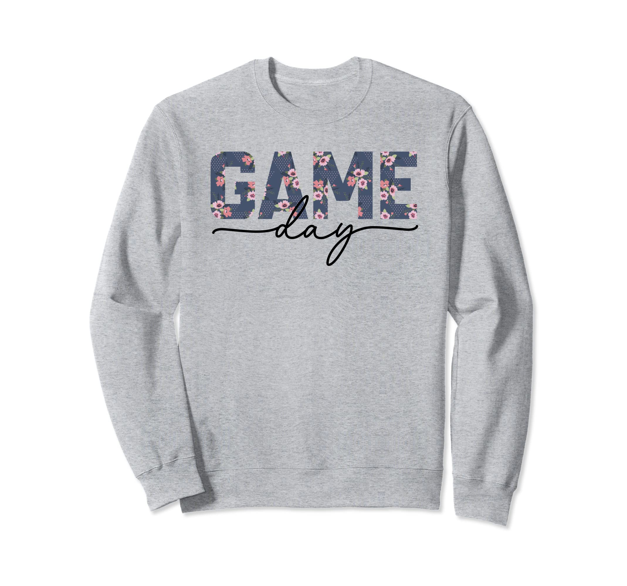 Game Day Spirit Blue Floral Sports Sweatshirt - Minimalist Print Men Women - T-Shirt, Sweatshirt, Hoodie