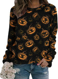 Womens Halloween Pumpkin Crewneck Fall Graphic Top - Adult & Kids T-Shirts, Sweatshirts & Hoodies apparel design preview 1