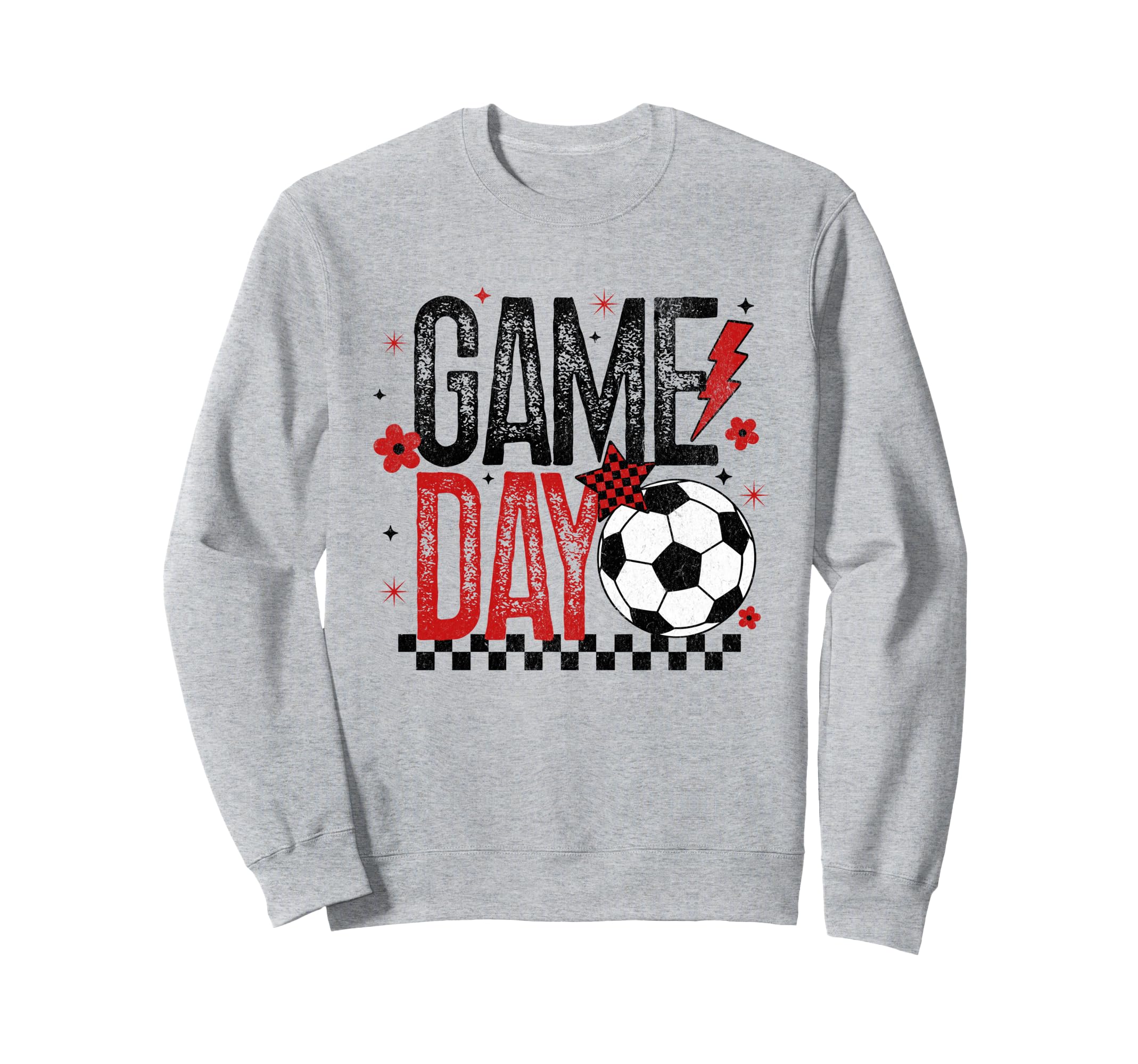 Game Day Soccer Season Checkered Sweatshirt - Fun Novelty Design Men Women - T-Shirt, Sweatshirt, Hoodie