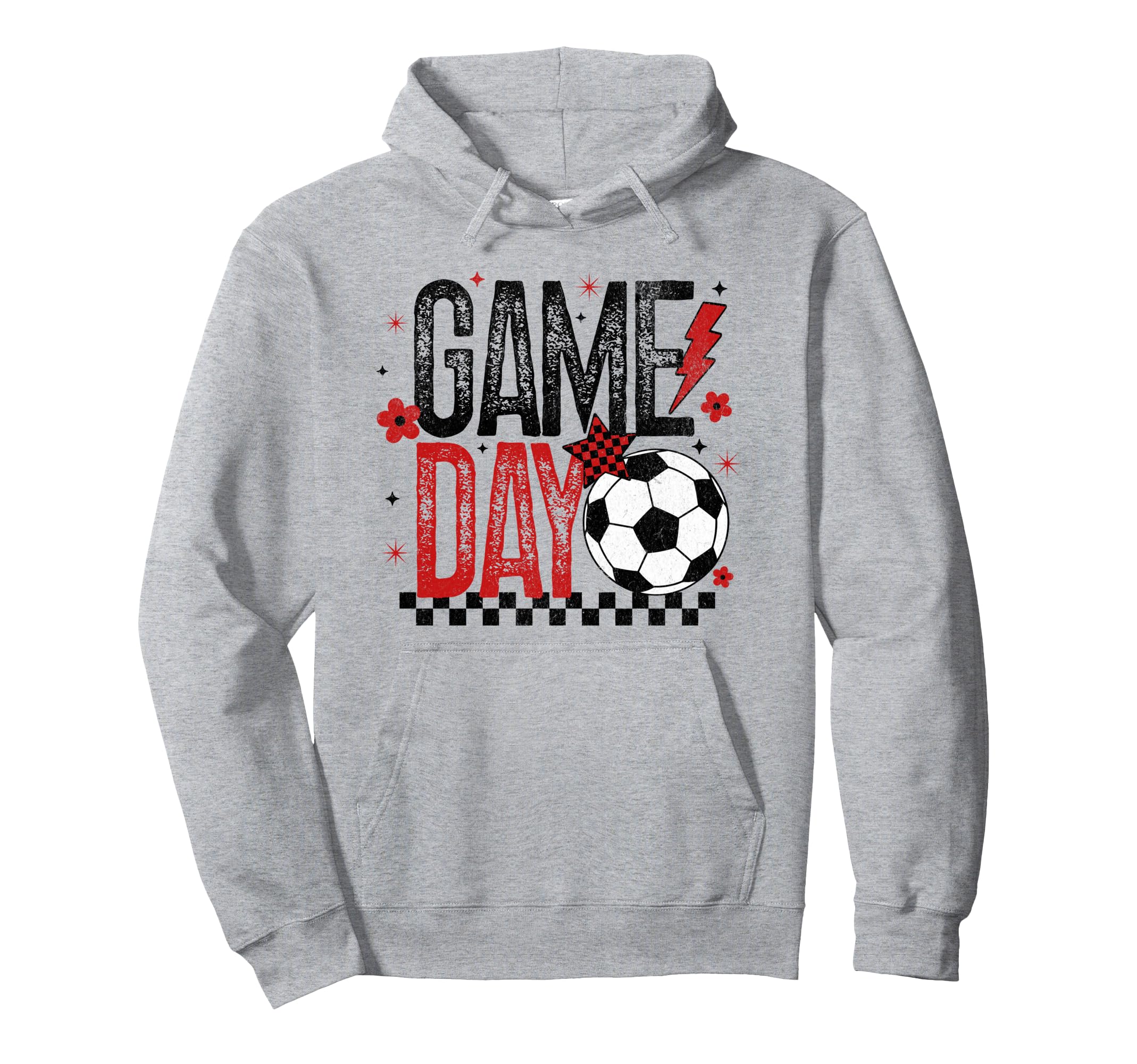 Game Day Soccer Season Checkered Hoodie - Casual Everyday Wear Unisex - T-Shirt, Sweatshirt, Hoodie