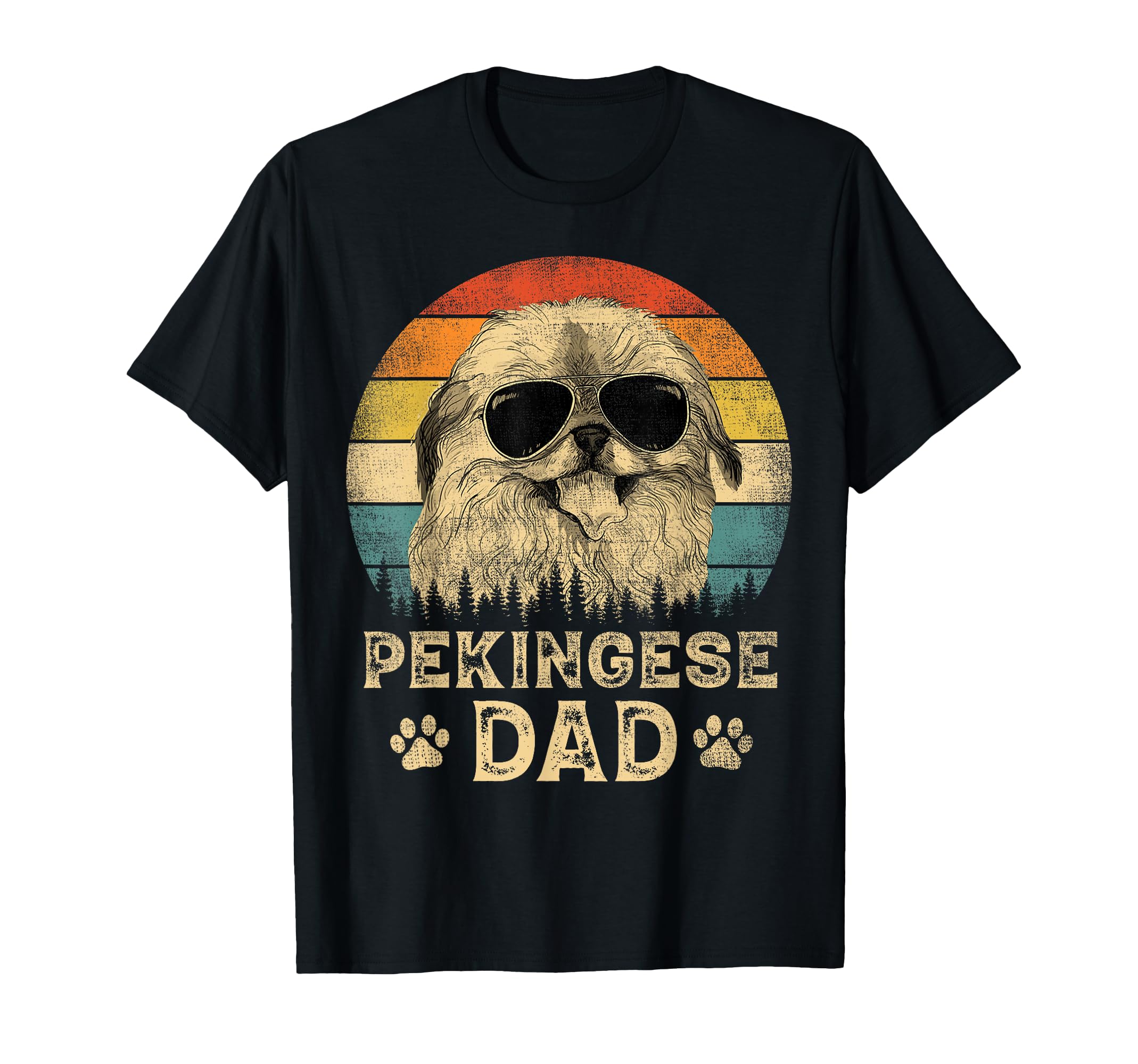 Pekingese Dad Dog Lovers Fathers Day T-Shirt - Novelty Apparel Men Women - T-Shirt, Sweatshirt, Hoodie