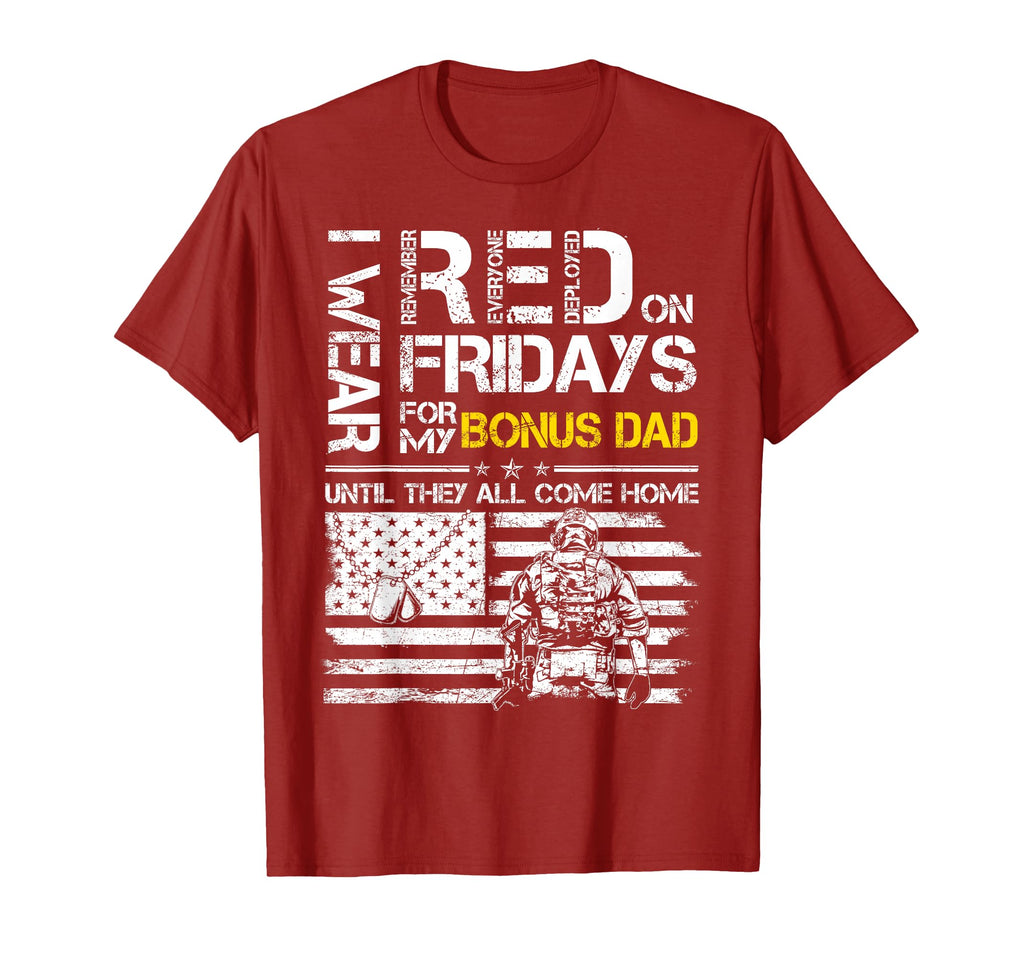 Red Friday My Bonus Dad Us Military T-Shirt - Trendy Graphic Men Women - T-Shirt, Sweatshirt, Hoodie